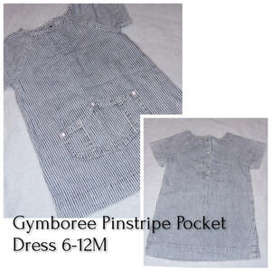 5 for $10 Gymboree White & Blue Pinstripe Dress size 6-12M